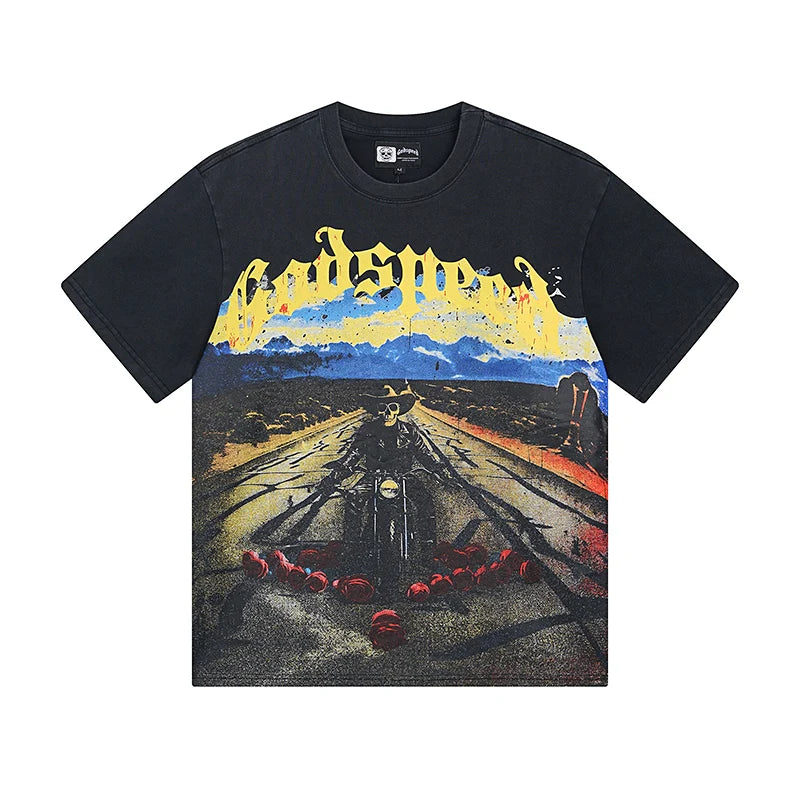 ゴッドスピード バイカー グラフィック Tシャツ