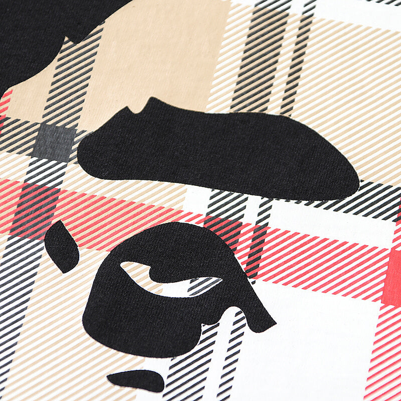 Bape Burberry Plaid Ape Head by Bathing Ape Tシャツ