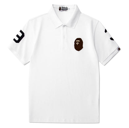 BAPE エンブロイダリー エイプヘッド ロゴ ポロ Tシャツ