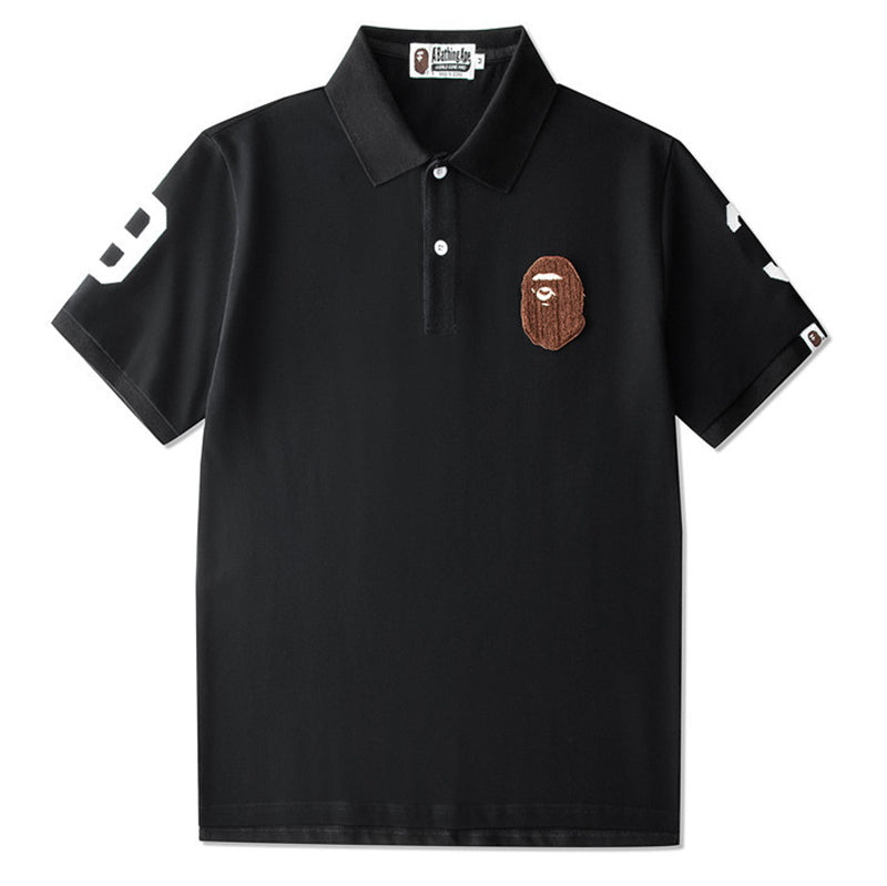 BAPE エンブロイダリー エイプヘッド ロゴ ポロ Tシャツ