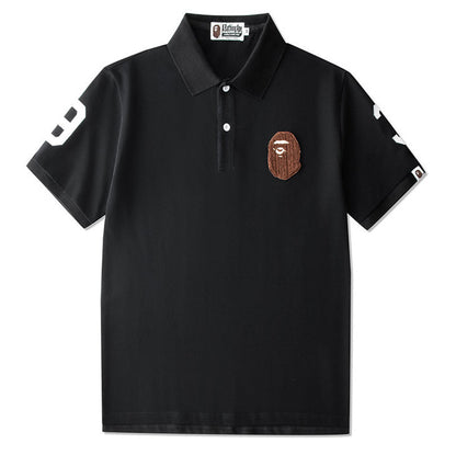 BAPE エンブロイダリー エイプヘッド ロゴ ポロ Tシャツ