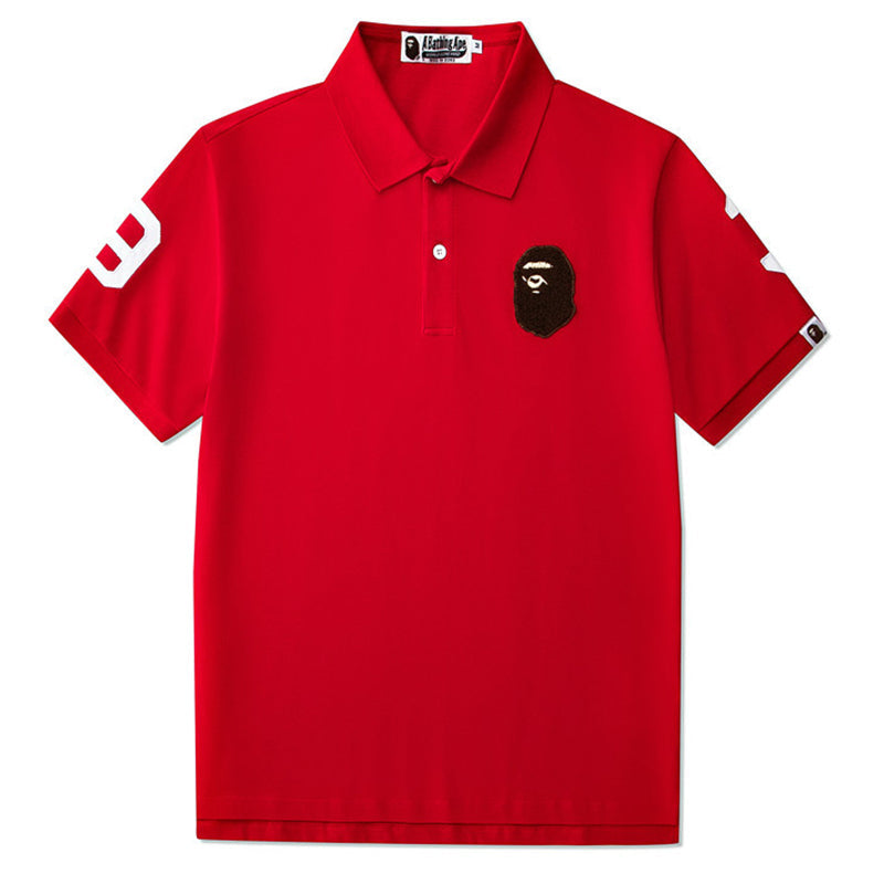 BAPE エンブロイダリー エイプヘッド ロゴ ポロ Tシャツ