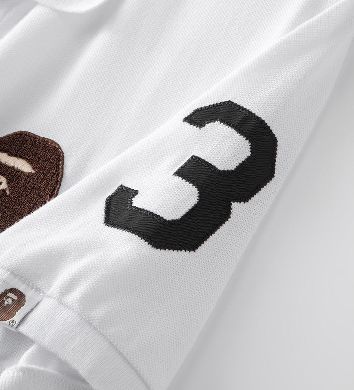 BAPE エンブロイダリー エイプヘッド ロゴ ポロ Tシャツ