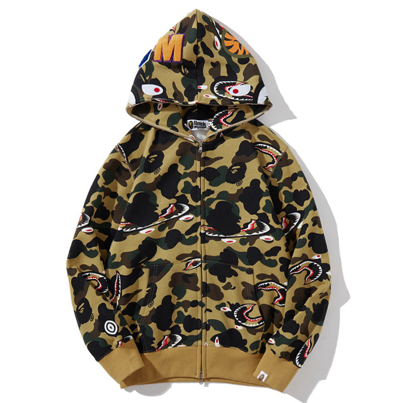BAPE シャーク 1stカモ シャーク フルジップ フーディー
