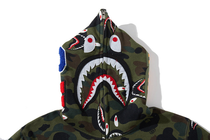 BAPE シャーク 1stカモ シャーク フルジップ フーディー