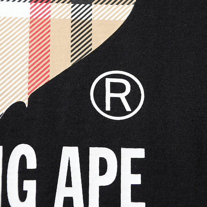 Bape Burberry Plaid Ape Head by Bathing Ape Tシャツ