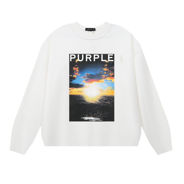 パープル メンズ長袖Tシャツ スウェットシャツ 1122