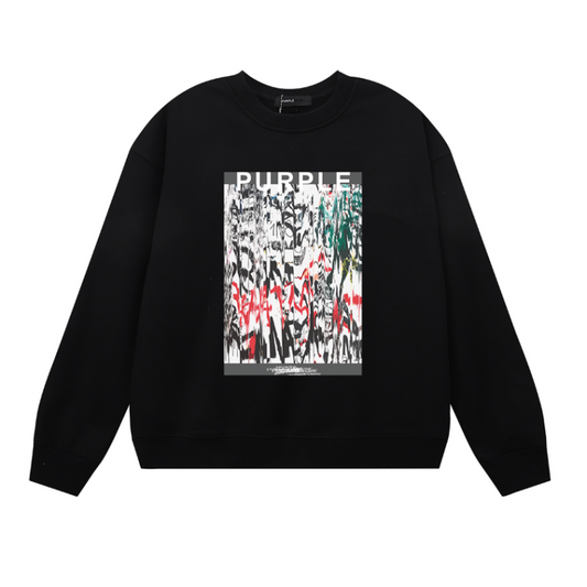 メンズ長袖Tシャツパープルスウェット1119