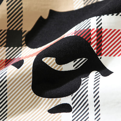 Bape Burberry Plaid Ape Head by Bathing Ape Tシャツ