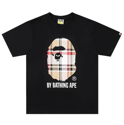 Bape Burberry Plaid Ape Head by Bathing Ape Tシャツ