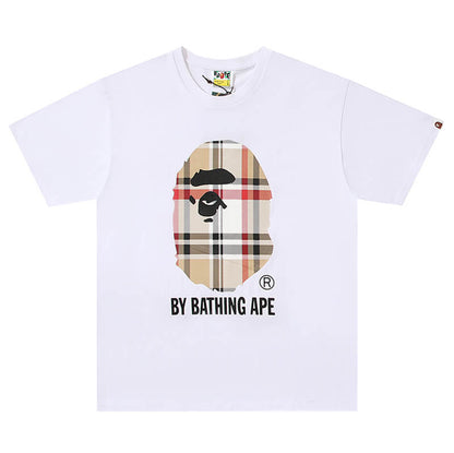 Bape Burberry Plaid Ape Head by Bathing Ape Tシャツ