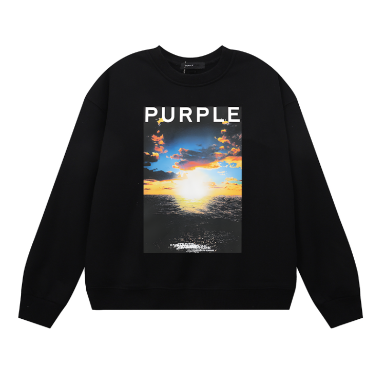 パープル メンズ長袖Tシャツ スウェットシャツ 1122