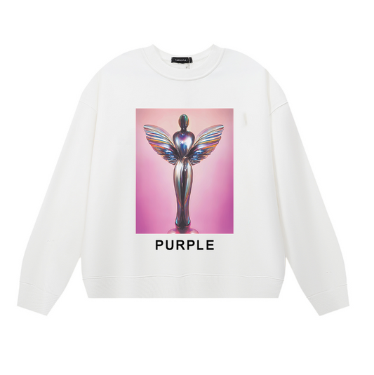 パープル メンズ長袖Tシャツ スウェット 1120