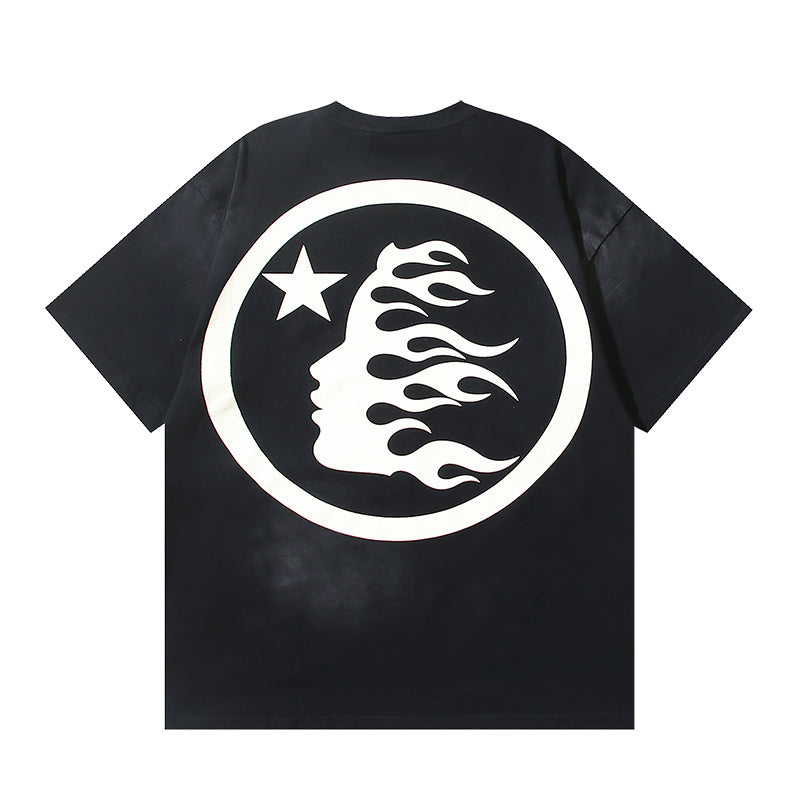 HellstarクラシックブラックTシャツ（ホワイトロゴ）