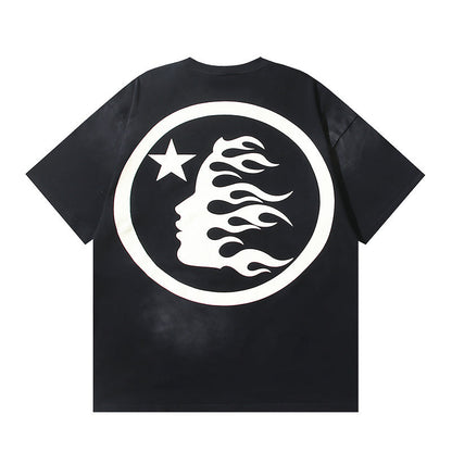 HellstarクラシックブラックTシャツ（ホワイトロゴ）