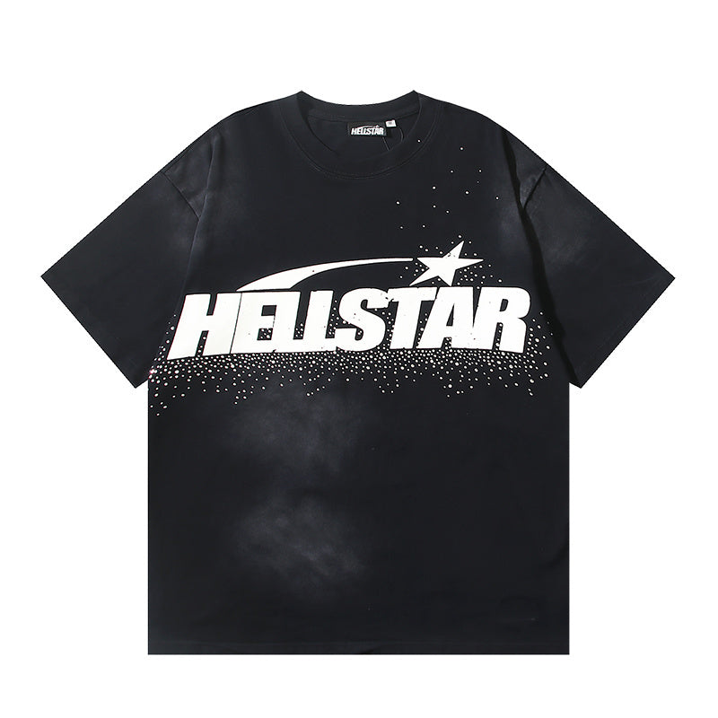 HellstarクラシックブラックTシャツ（ホワイトロゴ）