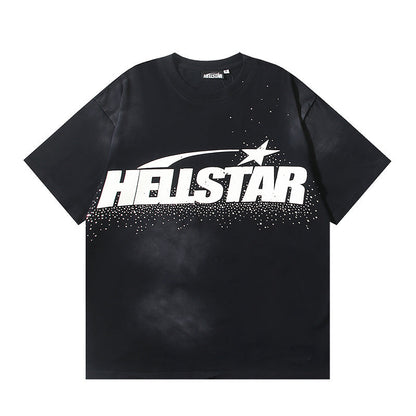 HellstarクラシックブラックTシャツ（ホワイトロゴ）