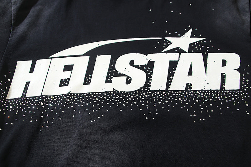 HellstarクラシックブラックTシャツ（ホワイトロゴ）