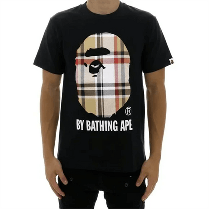 Bape Burberry Plaid Ape Head by Bathing Ape Tシャツ